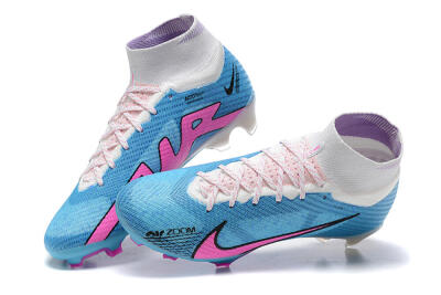 Nike Air Zoom Mercurial Superfly 9 Elite FG Firm Ground Soccer Cleats - Blue/Pink/White