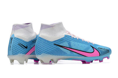Nike Air Zoom Mercurial Superfly 9 Elite FG Firm Ground Soccer Cleats - Blue/Pink/White