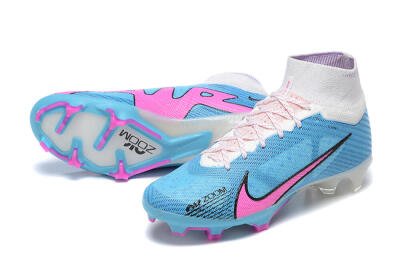 Nike Air Zoom Mercurial Superfly 9 Elite FG Firm Ground Soccer Cleats - Blue/Pink/White