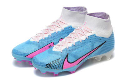 Nike Air Zoom Mercurial Superfly 9 Elite FG Firm Ground Soccer Cleats - Blue/Pink/White