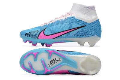 Nike Air Zoom Mercurial Superfly 9 Elite FG Firm Ground Soccer Cleats - Blue/Pink/White