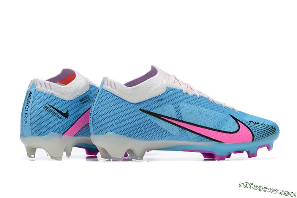 Nike Air Zoom Mercurial Vapor 15 Elite FG Firm Ground Soccer Cleats - Blue/Pink/White 8