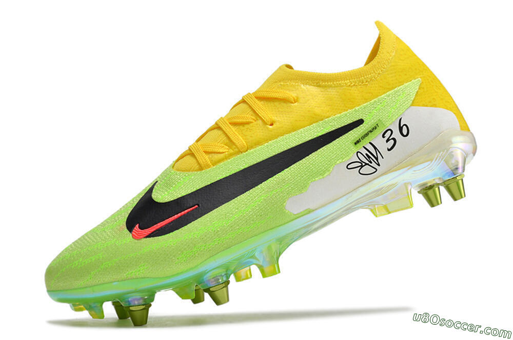 Nike Phantom GX Elite SG Soft Ground Soccer Cleats - Green/Black/Yellow 5
