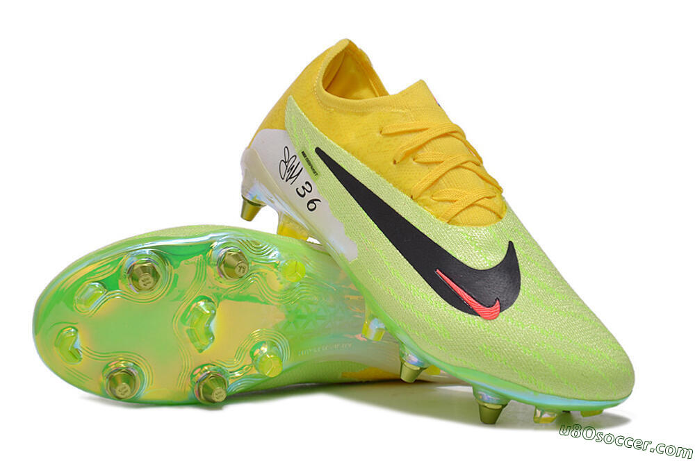 Nike Phantom GX Elite SG Soft Ground Soccer Cleats - Green/Black/Yellow 3