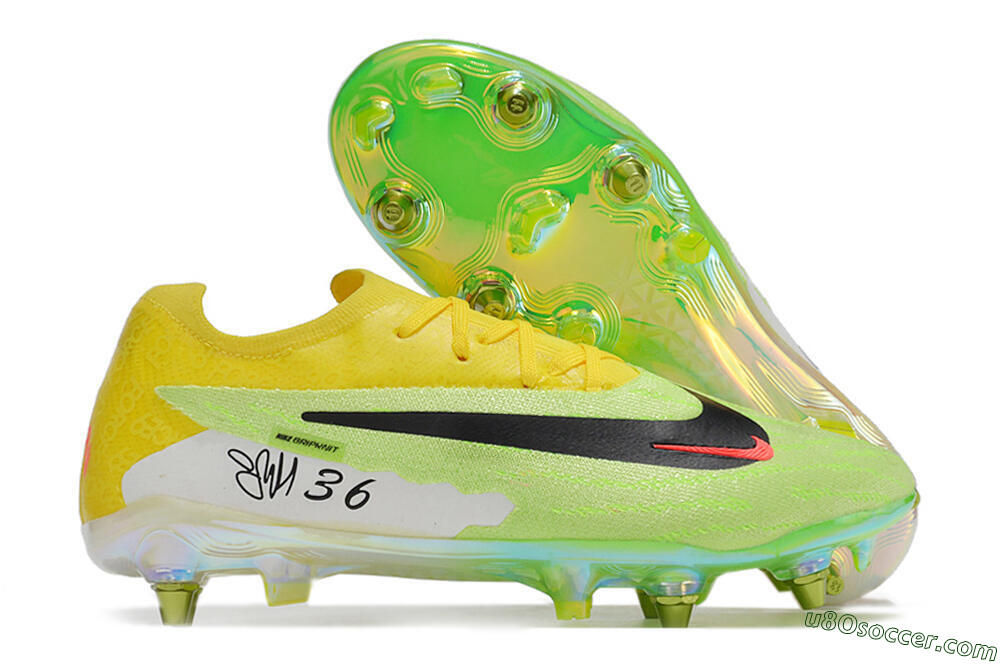 Nike Phantom GX Elite SG Soft Ground Soccer Cleats - Green/Black/Yellow 1
