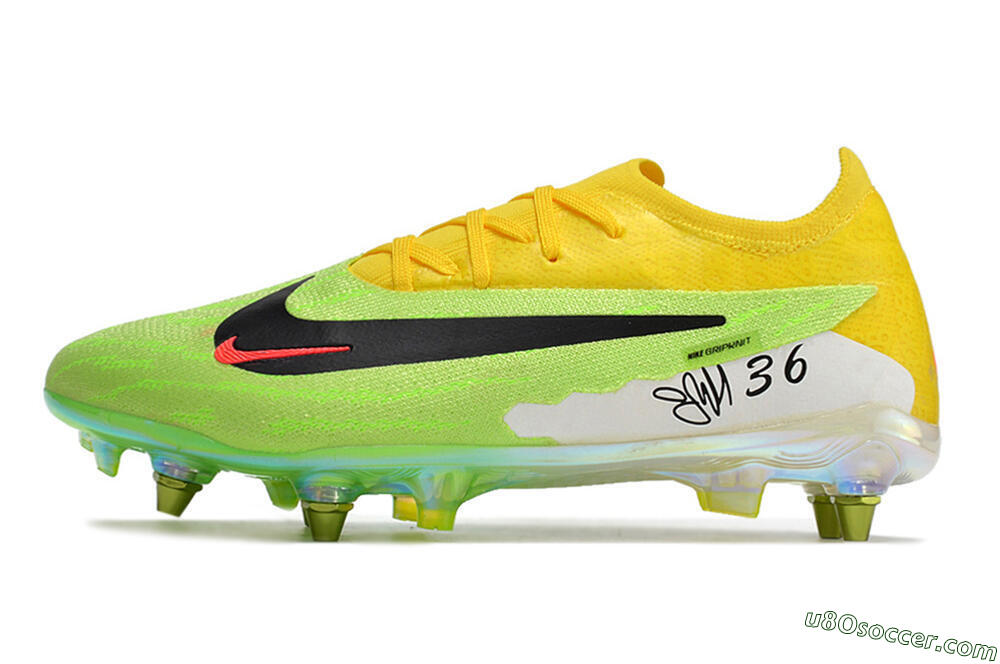 Nike Phantom GX Elite SG Soft Ground Soccer Cleats - Green/Black/Yellow 2