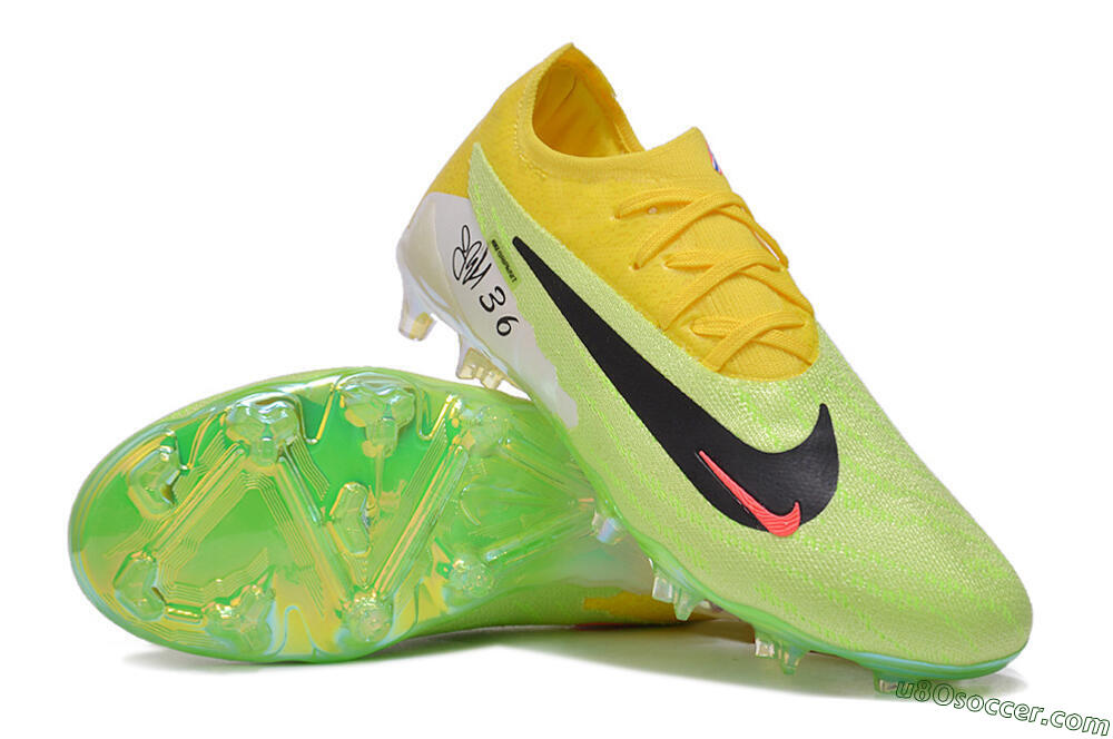 Nike Phantom GX Elite FG Firm Ground Soccer Cleats - Green/Black/Yellow 3