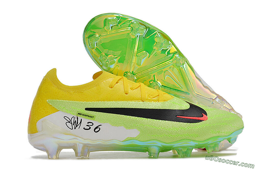 Nike Phantom GX Elite FG Firm Ground Soccer Cleats - Green/Black/Yellow 1