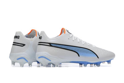 Puma King Ultimate Icon MG Multi Ground Soccer Cleats - White/Blue