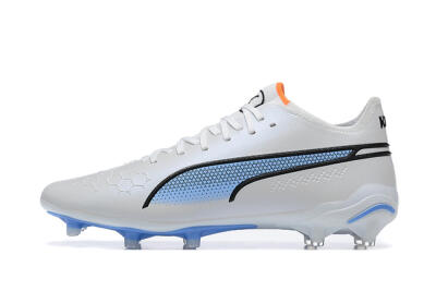 Puma King Ultimate Icon MG Multi Ground Soccer Cleats - White/Blue