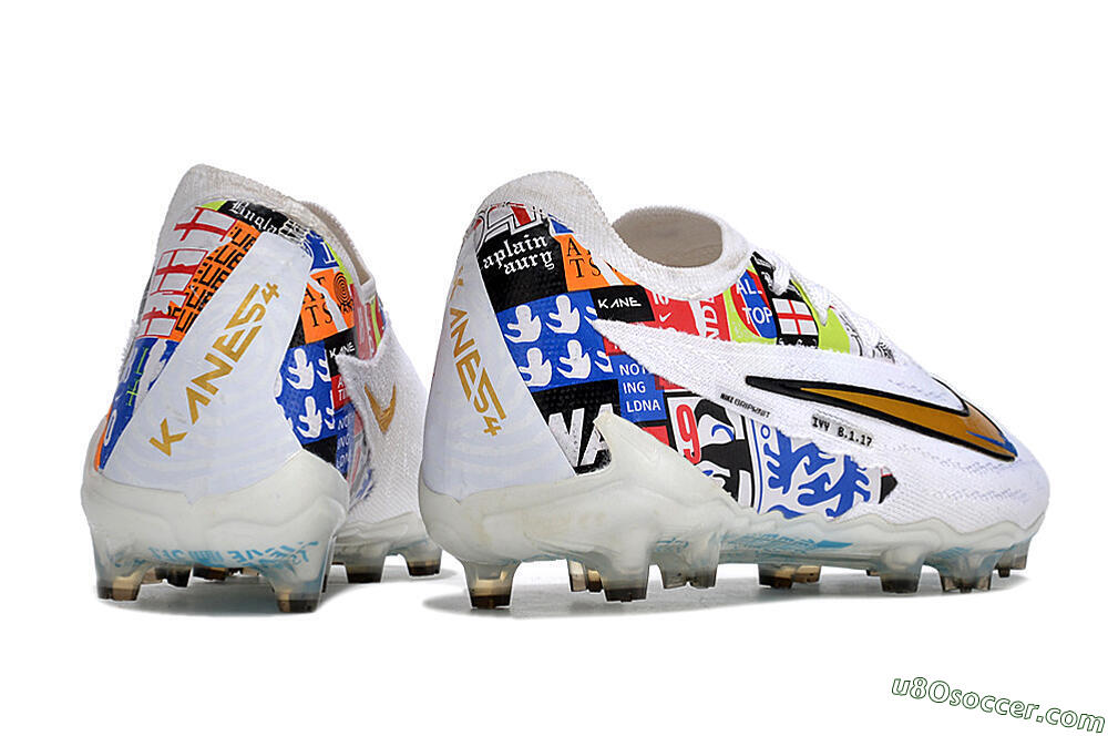 Harry Kane X Nike Phantom GX Elite FG Firm Ground Soccer Cleats - White/Rainbow 6