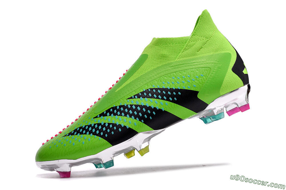 Adidas Predator Accuracy+ FG Firm Ground Soccer Cleats - Green/Blue/Black 5