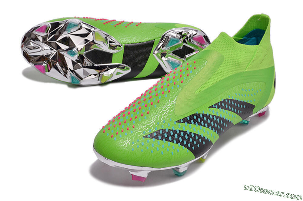 Adidas Predator Accuracy+ FG Firm Ground Soccer Cleats - Green/Blue/Black 3