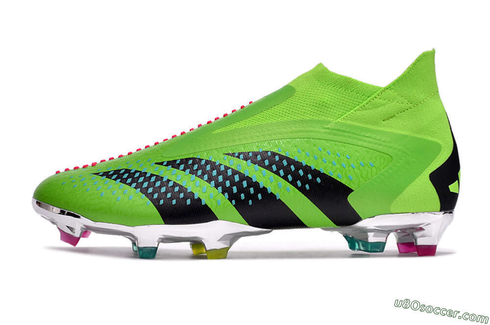 Adidas Predator Accuracy+ FG Firm Ground Soccer Cleats - Green/Blue/Black 2