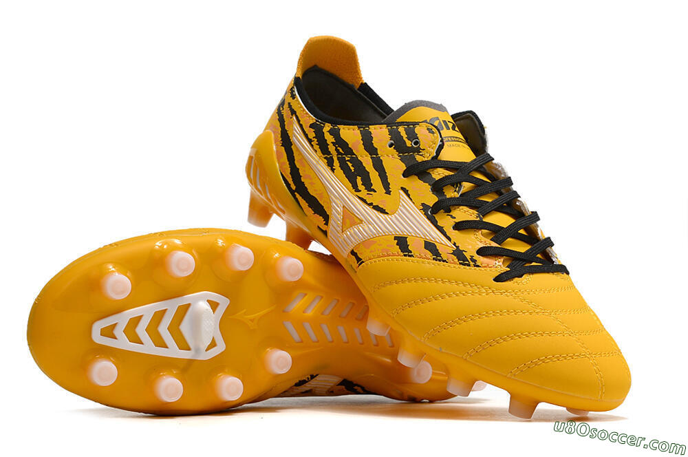 Mizuno Morelia Neo 3 Pro FG Firm Ground Soccer Cleats - Yellow/Black/White 4
