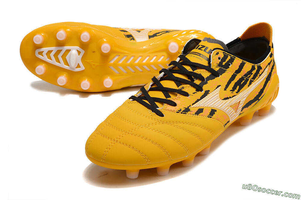 Mizuno Morelia Neo 3 Pro FG Firm Ground Soccer Cleats - Yellow/Black/White 3