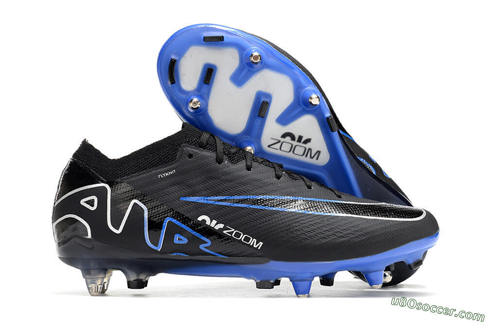 Nike Air Zoom Mercurial Vapor 15 Elite SG Soft Ground Soccer Cleats - Black/Blue/White 1