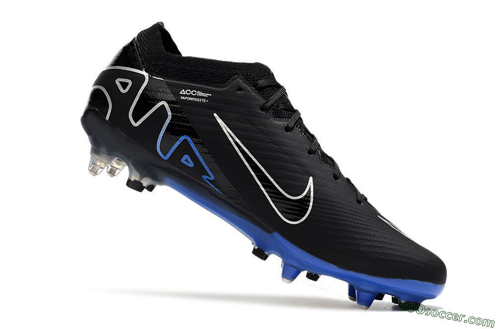 Nike Air Zoom Mercurial Vapor 15 Elite SG Soft Ground Soccer Cleats - Black/Blue/White 4