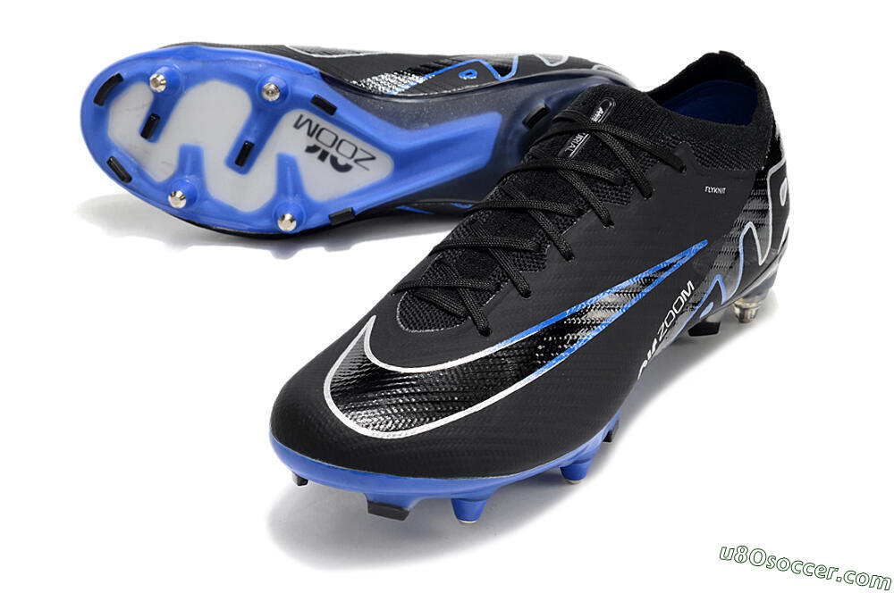Nike Air Zoom Mercurial Vapor 15 Elite SG Soft Ground Soccer Cleats - Black/Blue/White 3