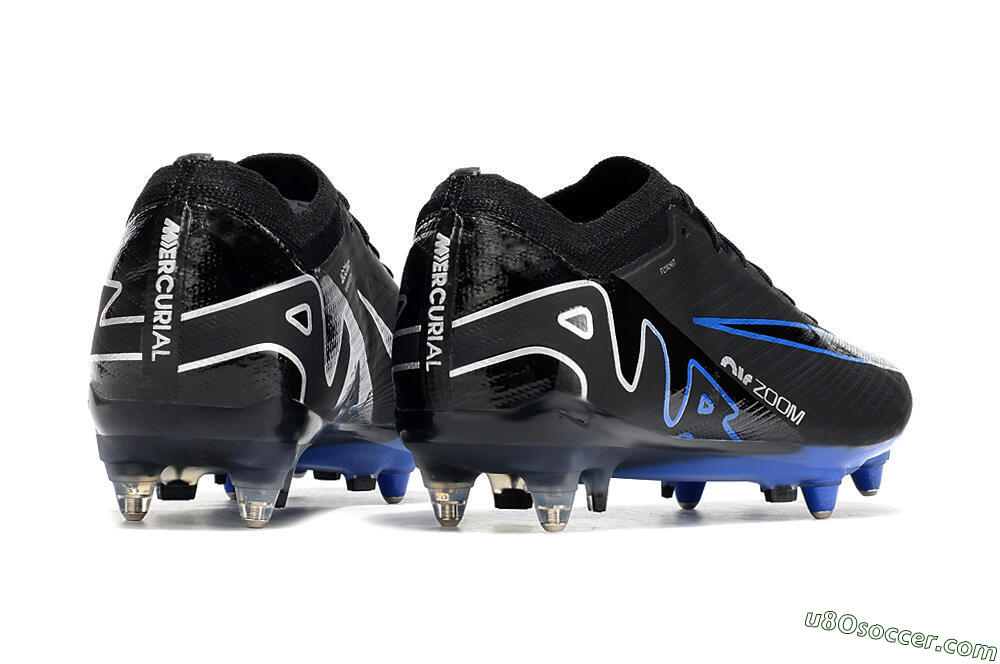 Nike Air Zoom Mercurial Vapor 15 Elite SG Soft Ground Soccer Cleats - Black/Blue/White 6