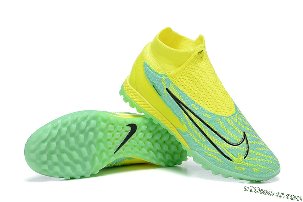 Nike Phantom GX Elite DF TF Artificial Turf Soccer Shoes - Blue/Black/Yellow 4