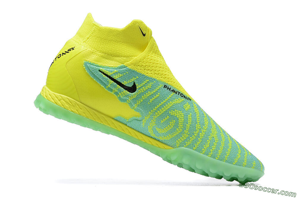 Nike Phantom GX Elite DF TF Artificial Turf Soccer Shoes - Blue/Black/Yellow 6