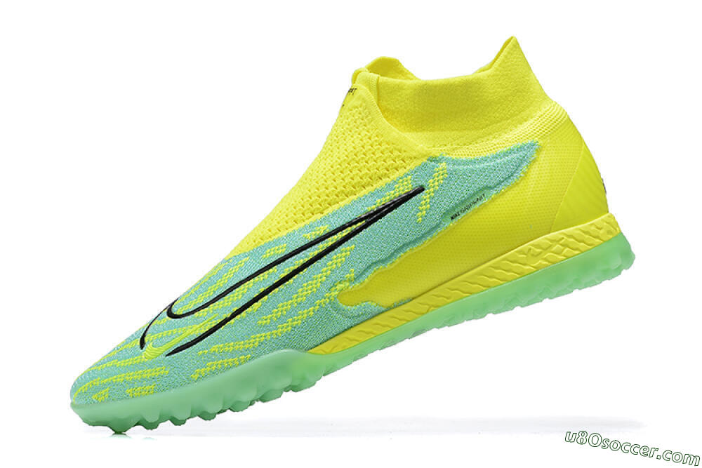 Nike Phantom GX Elite DF TF Artificial Turf Soccer Shoes - Blue/Black/Yellow 7