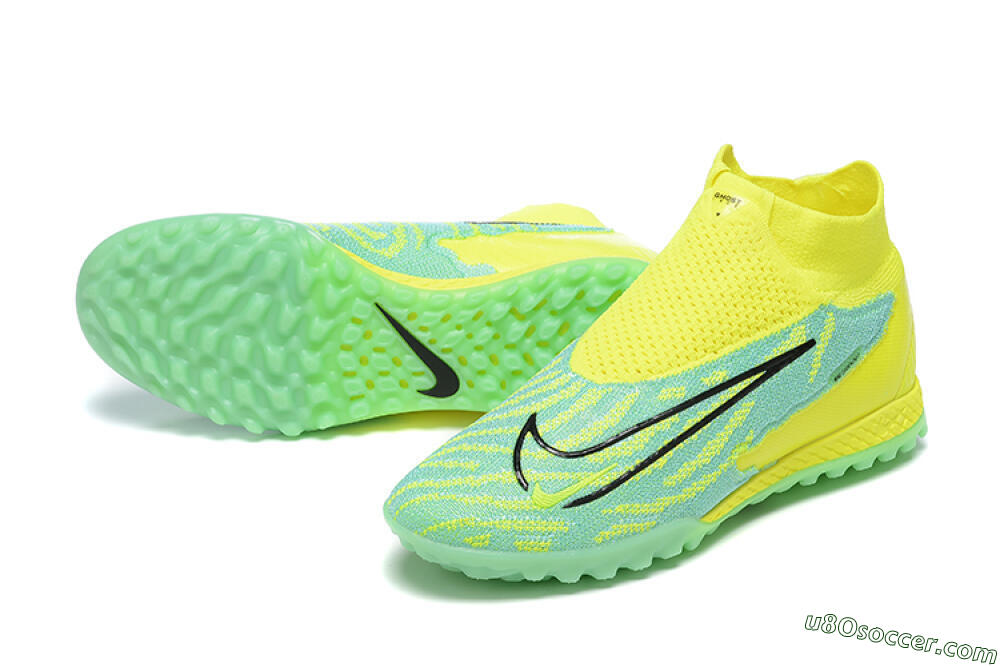 Nike Phantom GX Elite DF TF Artificial Turf Soccer Shoes - Blue/Black/Yellow 3