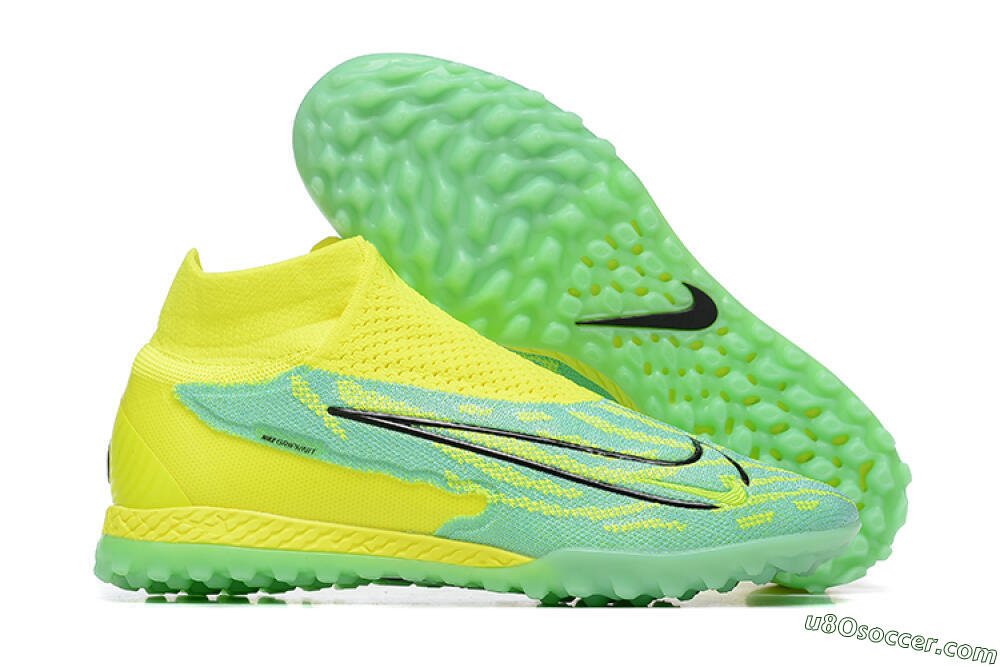 Nike Phantom GX Elite DF TF Artificial Turf Soccer Shoes - Blue/Black/Yellow 1