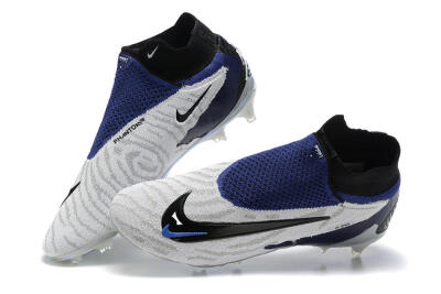 Nike Phantom GX Elite DF FG Firm Ground Soccer Cleats - White/Black/Blue