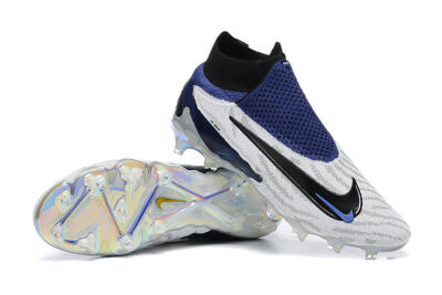 Nike Phantom GX Elite DF FG Firm Ground Soccer Cleats - White/Black/Blue