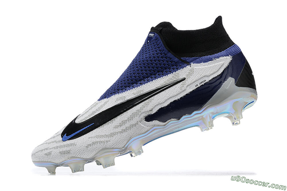 Nike Phantom GX Elite DF FG Firm Ground Soccer Cleats - White/Black/Blue 7