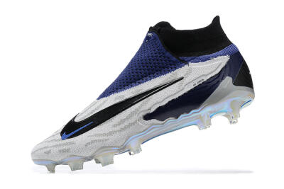 Nike Phantom GX Elite DF FG Firm Ground Soccer Cleats - White/Black/Blue