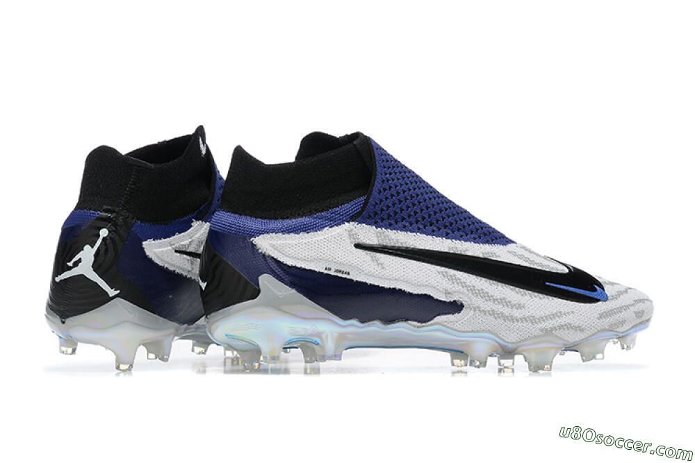 Nike Phantom GX Elite DF FG Firm Ground Soccer Cleats - White/Black/Blue 8