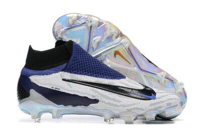Nike Phantom GX Elite DF FG Firm Ground Soccer Cleats - White/Black/Blue