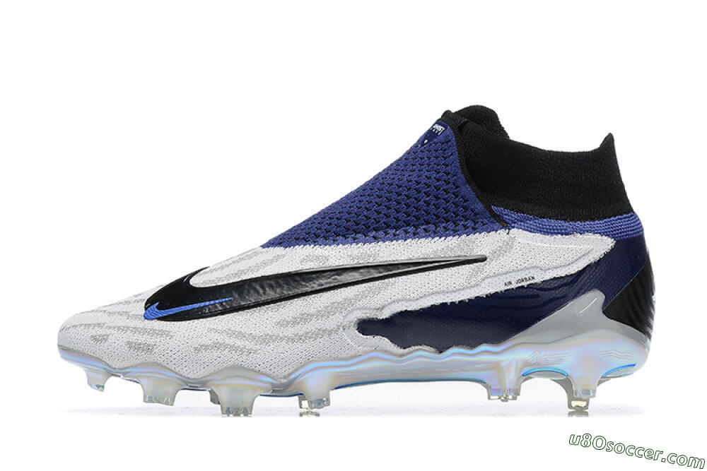 Nike Phantom GX Elite DF FG Firm Ground Soccer Cleats - White/Black/Blue 2