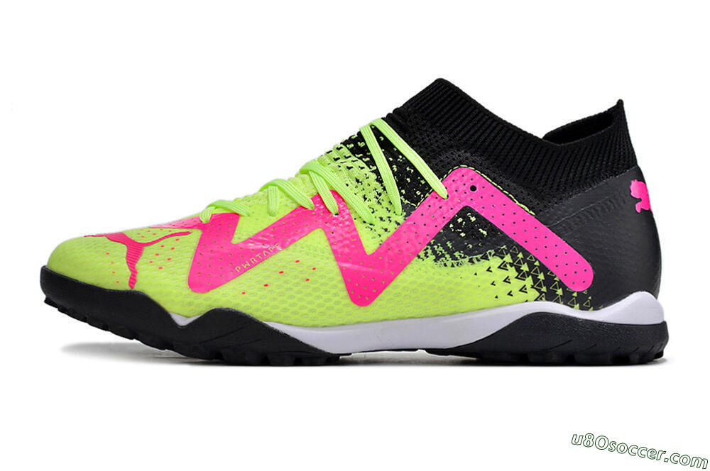 Puma Future X Powercat Tokyo Match TF Artificial Turf Soccer Shoes - Green/Pink/Black 2