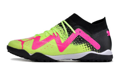 Puma Future X Powercat Tokyo Match TF Artificial Turf Soccer Shoes - Green/Pink/Black