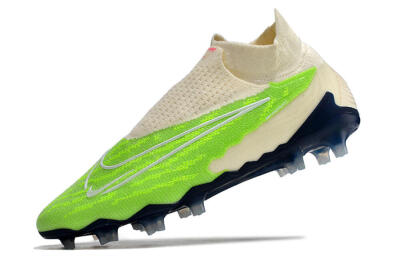 Nike Phantom GX Elite DF Link FG Firm Ground Soccer Cleats - Green/White/Beige