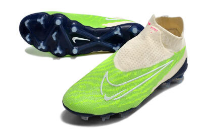 Nike Phantom GX Elite DF Link FG Firm Ground Soccer Cleats - Green/White/Beige