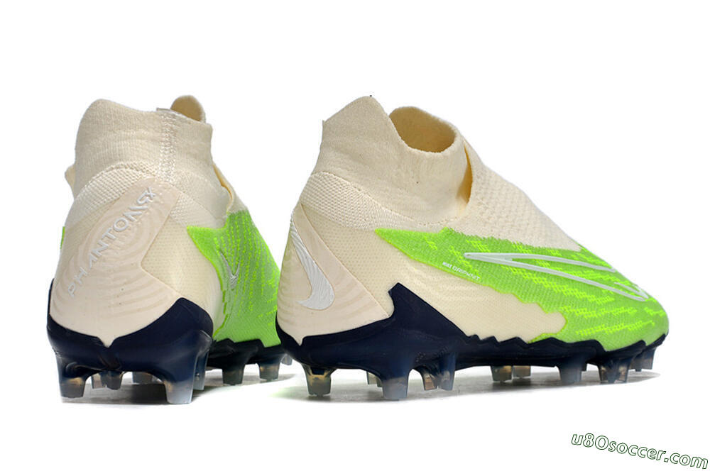 Nike Phantom GX Elite DF Link FG Firm Ground Soccer Cleats - Green/White/Beige 6