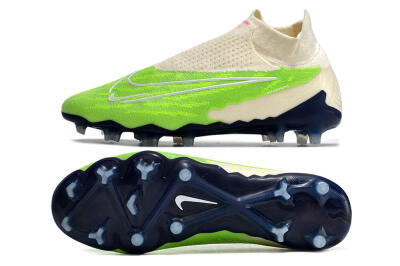 Nike Phantom GX Elite DF Link FG Firm Ground Soccer Cleats - Green/White/Beige