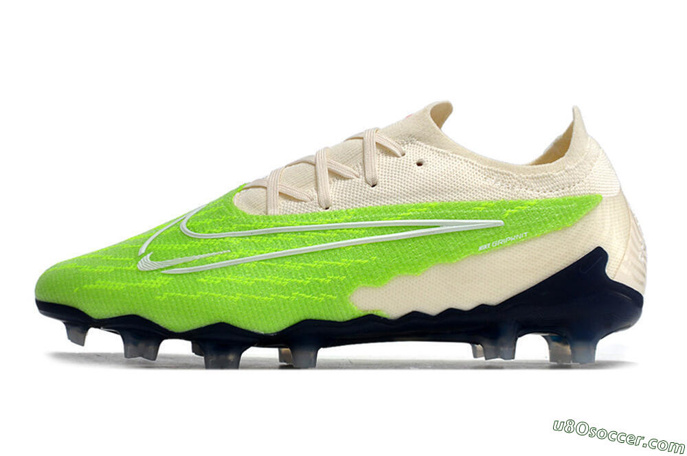 Nike Phantom GX Elite FG Firm Ground Soccer Cleats - Green/White/Beige 2