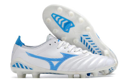 Mizuno Morelia Neo 3 Pro FG Firm Ground Soccer Cleats - White/Blue/White