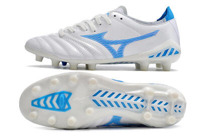Mizuno Morelia Neo 3 Pro FG Firm Ground Soccer Cleats - White/Blue/White