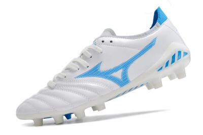 Mizuno Morelia Neo 3 Pro FG Firm Ground Soccer Cleats - White/Blue/White