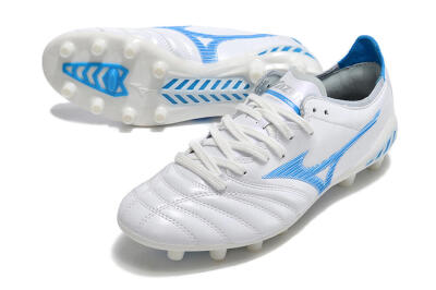 Mizuno Morelia Neo 3 Pro FG Firm Ground Soccer Cleats - White/Blue/White