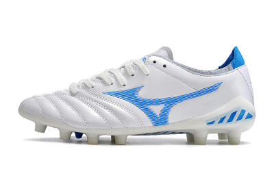 Mizuno Morelia Neo 3 Pro FG Firm Ground Soccer Cleats - White/Blue/White