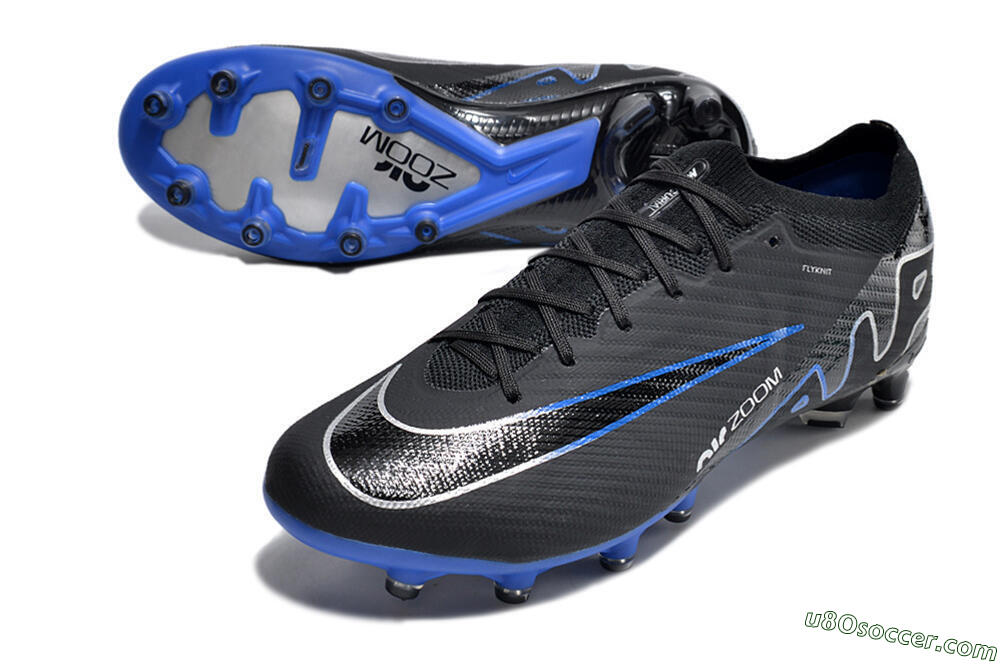 Nike Air Zoom Mercurial Vapor 15 Elite AG Artificial Grass Soccer Cleats - Black/Blue/White 3