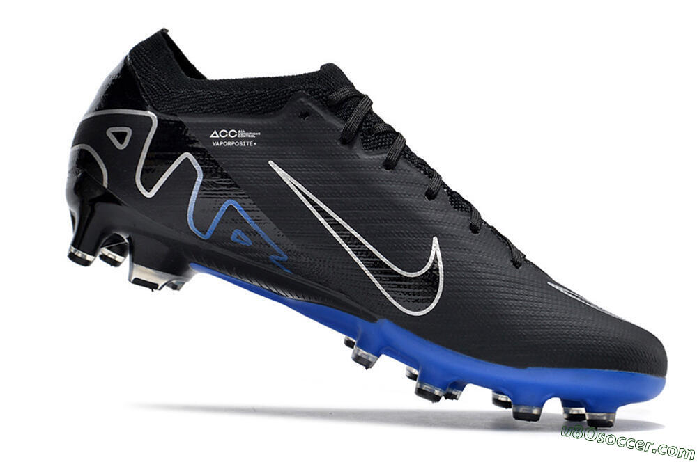 Nike Air Zoom Mercurial Vapor 15 Elite AG Artificial Grass Soccer Cleats - Black/Blue/White 4